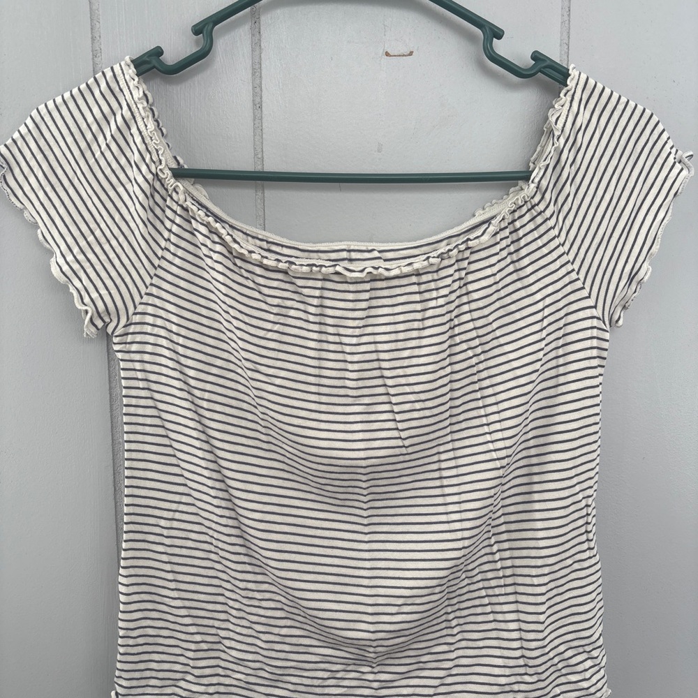 Soft & Sexy Striped Off-Shoulder Women's Top